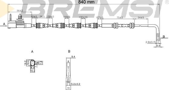 Bremsi WI0978 - Сигналізатор, знос гальмівних колодок autozip.com.ua