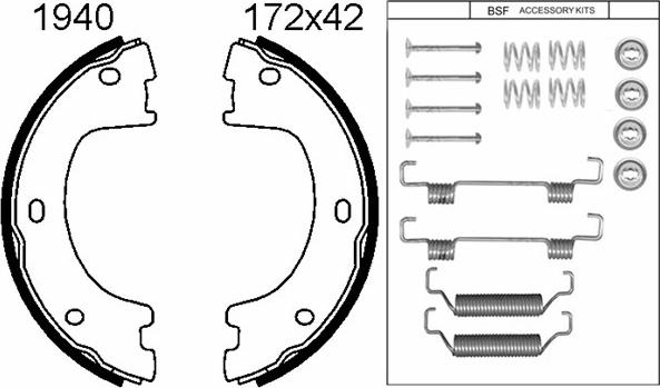 BSF 01940K - Комплект гальм, ручник, парковка autozip.com.ua