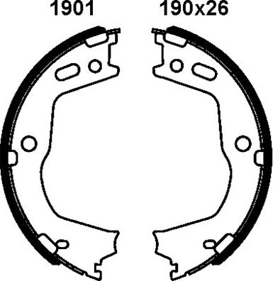 BSF 01901 - Комплект гальм, ручник, парковка autozip.com.ua