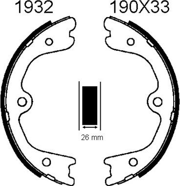 BSF 01932 - Комплект гальм, ручник, парковка autozip.com.ua