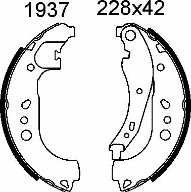 BSF 01937 - Комплект гальм, барабанний механізм autozip.com.ua