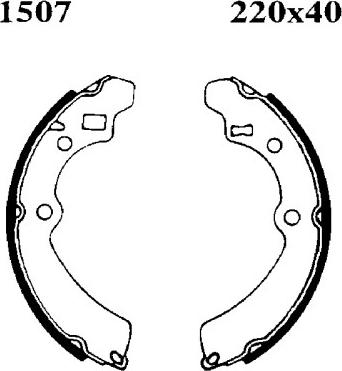 BSF 01507 - Комплект гальм, барабанний механізм autozip.com.ua