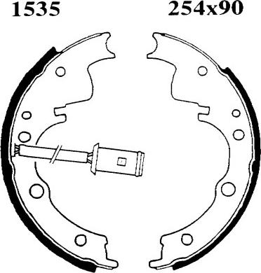 BSF 01535 - Комплект гальм, барабанний механізм autozip.com.ua