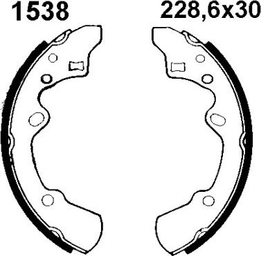 BSF 01538 - Комплект гальм, барабанний механізм autozip.com.ua