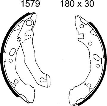 BSF 01579 - Комплект гальм, барабанний механізм autozip.com.ua