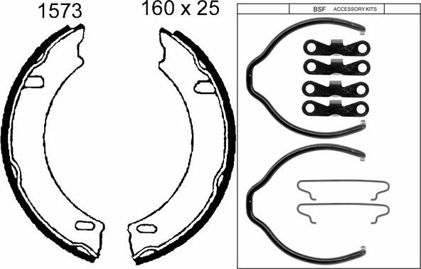 BSF 01573K - Комплект гальм, ручник, парковка autozip.com.ua