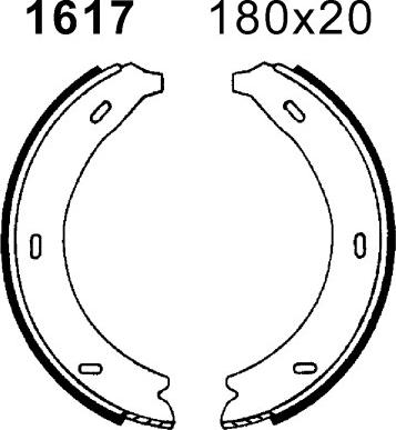 BSF 01617 - Комплект гальм, ручник, парковка autozip.com.ua