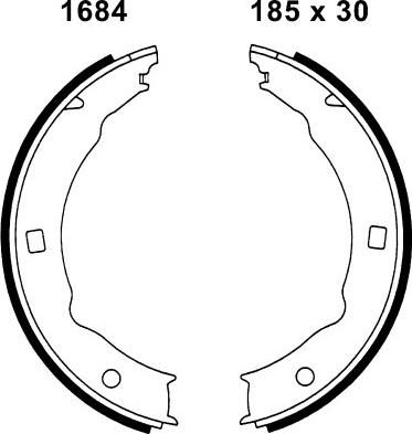 BSF 01684 - Комплект гальм, ручник, парковка autozip.com.ua