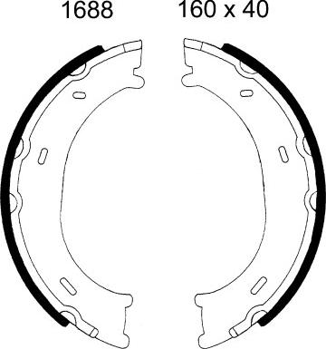 BSF 01688 - Комплект гальм, ручник, парковка autozip.com.ua