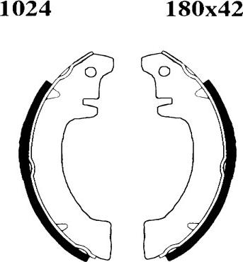 BSF 01024 - Комплект гальм, барабанний механізм autozip.com.ua