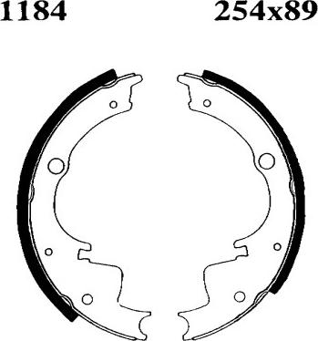 BSF 01184 - Комплект гальм, барабанний механізм autozip.com.ua