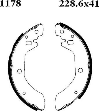 BSF 01178 - Комплект гальм, барабанний механізм autozip.com.ua