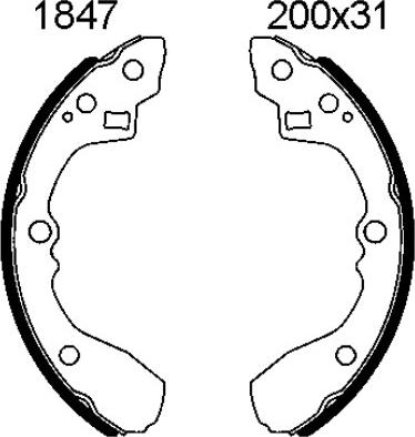 BSF 6580 - Комплект гальм, барабанний механізм autozip.com.ua