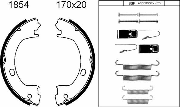 BSF 01854K - Комплект гальм, ручник, парковка autozip.com.ua