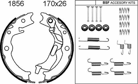 BSF 01856K - Комплект гальм, ручник, парковка autozip.com.ua