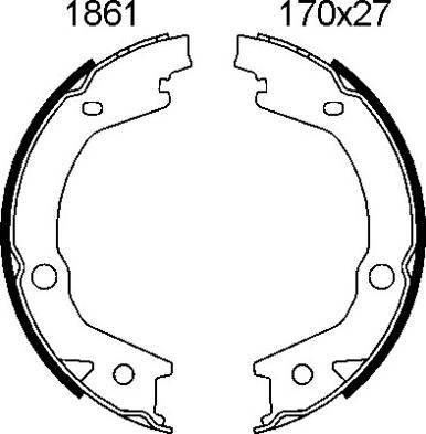 BSF 01861 - Комплект гальм, ручник, парковка autozip.com.ua