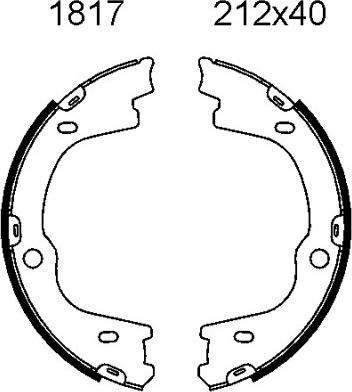 BSF 01817 - Комплект гальм, ручник, парковка autozip.com.ua