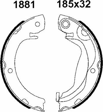 BSF 01881 - Комплект гальм, ручник, парковка autozip.com.ua