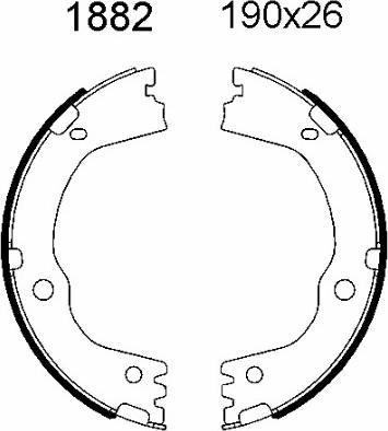 BSF 01882 - Комплект гальм, ручник, парковка autozip.com.ua
