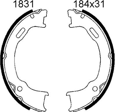 BSF 01831 - Комплект гальм, ручник, парковка autozip.com.ua