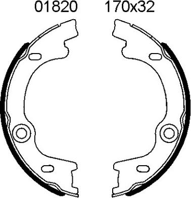 BSF 01820 - Комплект гальм, ручник, парковка autozip.com.ua