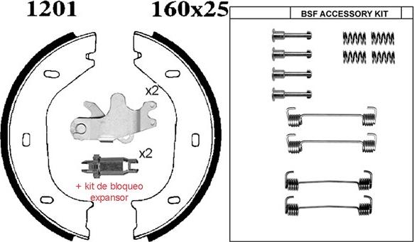 BSF 01201KC - Комплект гальм, ручник, парковка autozip.com.ua