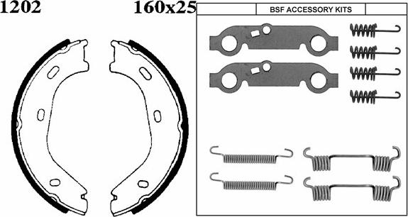 BSF 01202K - Комплект гальм, ручник, парковка autozip.com.ua