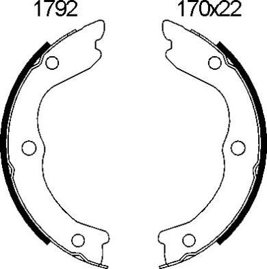 BSF 01792 - Комплект гальм, ручник, парковка autozip.com.ua