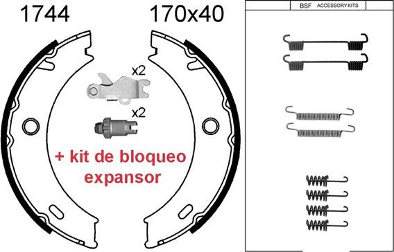 BSF 01744KC - Комплект гальм, ручник, парковка autozip.com.ua