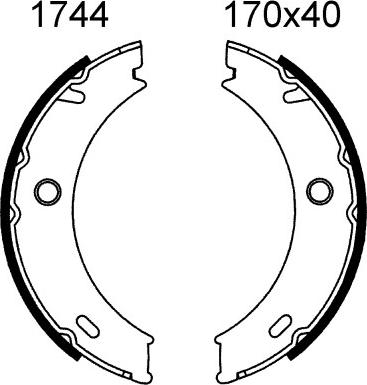 BSF 01744 - Комплект гальм, ручник, парковка autozip.com.ua