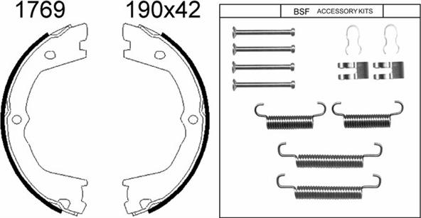 BSF 01769K - Комплект гальм, ручник, парковка autozip.com.ua