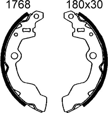 BSF 01768 - Комплект гальм, барабанний механізм autozip.com.ua