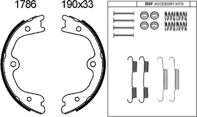 BSF 01786K - Комплект гальм, ручник, парковка autozip.com.ua