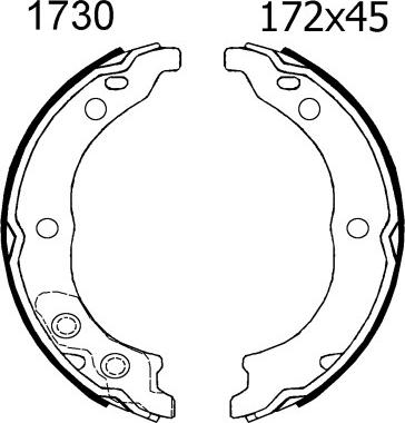 BSF 01730 - Комплект гальм, ручник, парковка autozip.com.ua