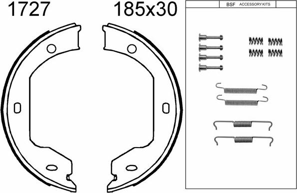 BSF 01727K - Комплект гальм, ручник, парковка autozip.com.ua