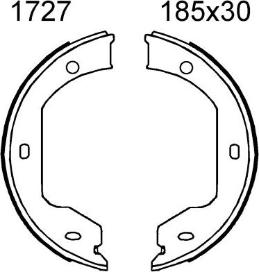 BSF 01727 - Комплект гальм, ручник, парковка autozip.com.ua