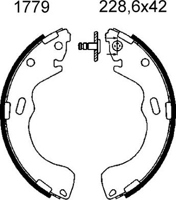 BSF 01779 - Комплект гальм, барабанний механізм autozip.com.ua