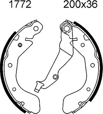 BSF 7517 - Комплект гальм, барабанний механізм autozip.com.ua