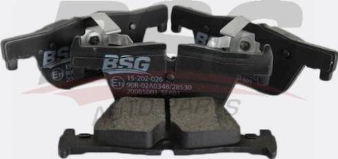 BSG BSG 15-202-026 - Гальмівні колодки, дискові гальма autozip.com.ua
