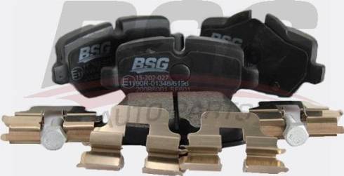 BSG BSG 15-202-027 - Гальмівні колодки, дискові гальма autozip.com.ua