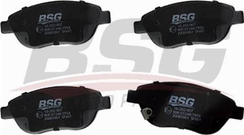 BSG BSG 16-202-007 - Гальмівні колодки, дискові гальма autozip.com.ua