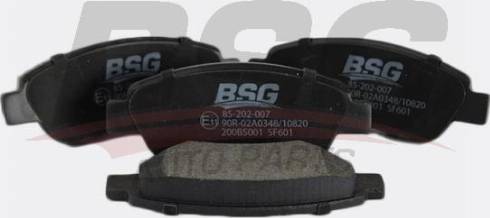 BSG BSG 85-202-007 - Гальмівні колодки, дискові гальма autozip.com.ua
