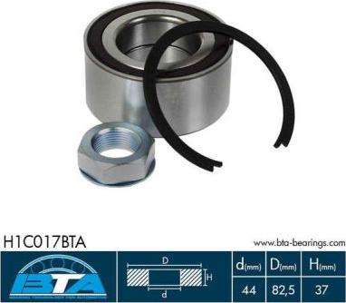 BTA H1C017BTA - Комплект підшипника маточини колеса autozip.com.ua