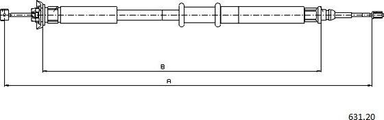 Cabor 631.20 - Трос, гальмівна система autozip.com.ua