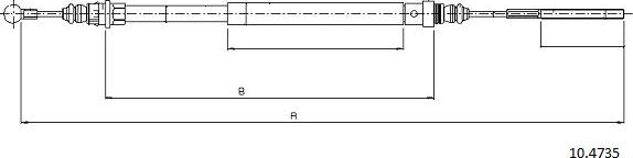 Cabor 10.4735 - Трос, гальмівна система autozip.com.ua