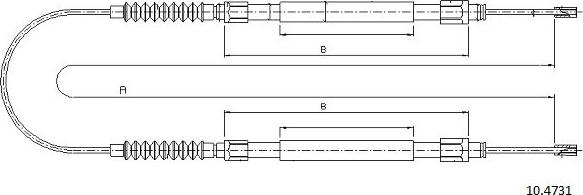Cabor 10.4731 - Трос, гальмівна система autozip.com.ua