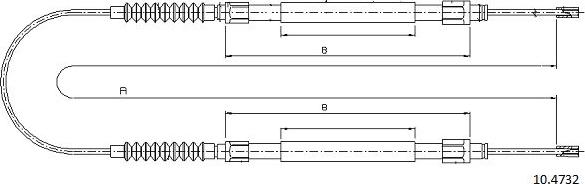 Cabor 10.4732 - Трос, гальмівна система autozip.com.ua