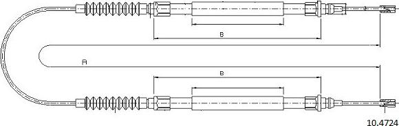 Cabor 10.4724 - Трос, гальмівна система autozip.com.ua