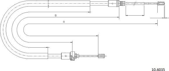 Cabor 10.6035 - Трос, гальмівна система autozip.com.ua