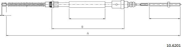 Cabor 10.6201 - Трос, гальмівна система autozip.com.ua